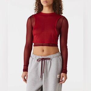 Jordan brand mesh top, women’s small in red and burgundy. Collab Teyana Taylor.